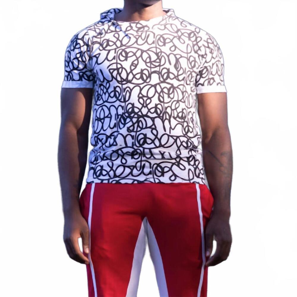 NEW THE ATHLETIC SIDE OF US graffiti print shirt in black/white